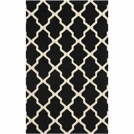 SAFAVIEH 6 x 6 ft. Round Transitional Cambridge- Black and Ivory Hand Tufted Rug CAM121E-6R